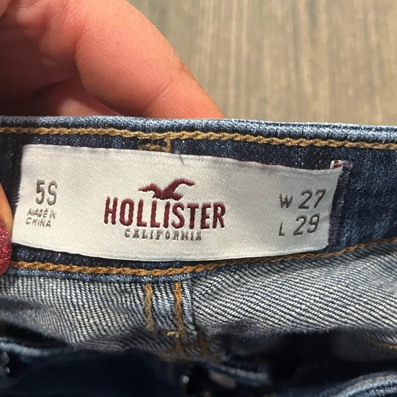 Hollister Super Skinny Jeans Distressed Whisker Denim Medium Wash Blue Size 27 - Picture 7 of 11